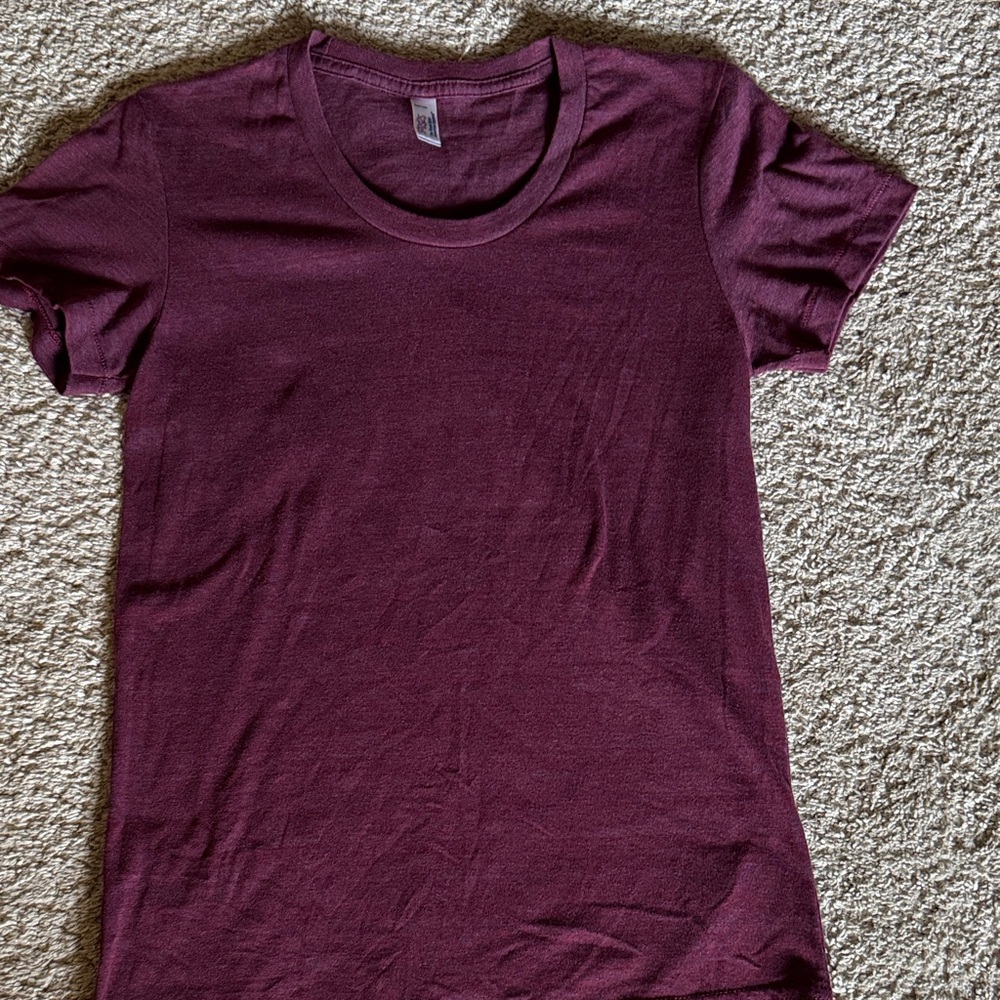 American Apparel Short Sleeve Crewneck Tee in Plum